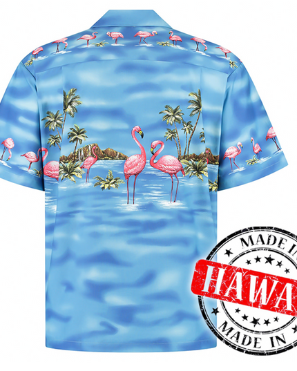 Hawaiihemd-Flamingo im Wasser-Design