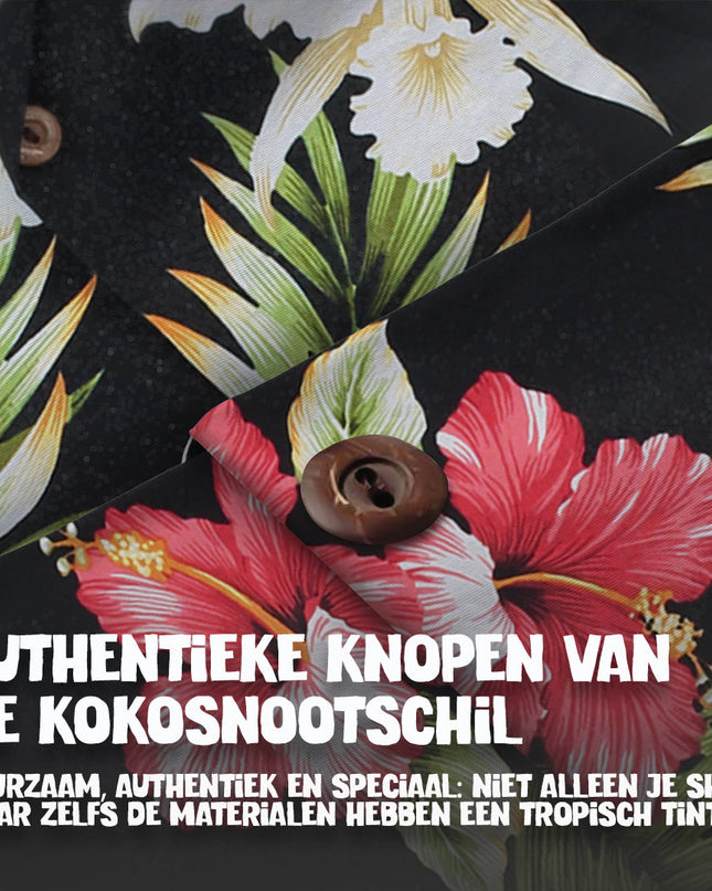 Hawaiihemd mit tropischen Blumen für Herren