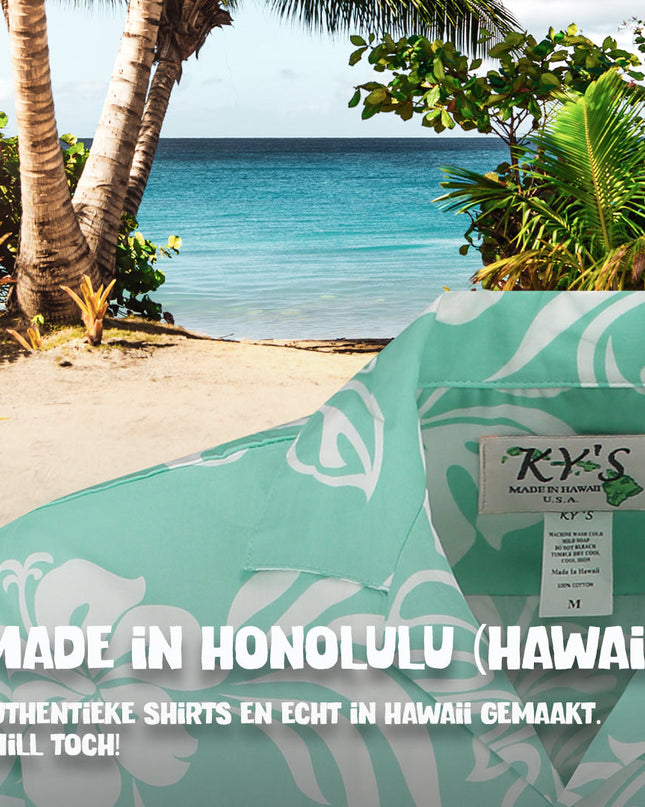 Hawaiihemd-Urlaubsflair in Türkis