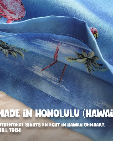 Hawaiihemd-Flamingo im Wasser-Design