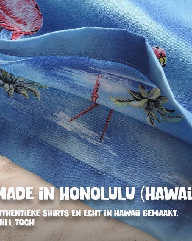 Hawaiihemd-Flamingo im Wasser-Design