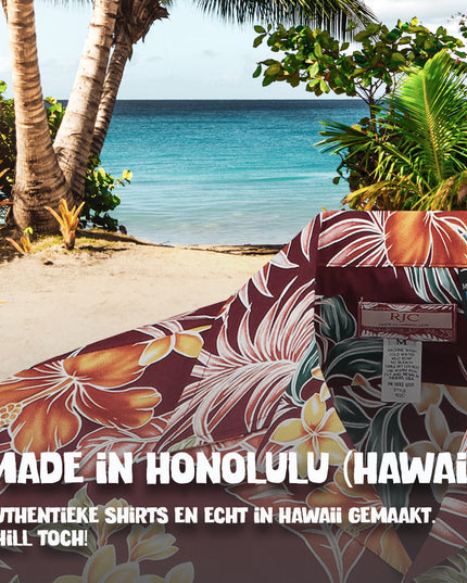 Tropisches Oasen-Bordeaux-Hawaiihemd