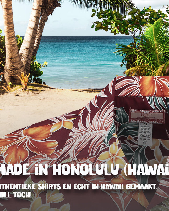 Tropisches Oasen-Bordeaux-Hawaiihemd