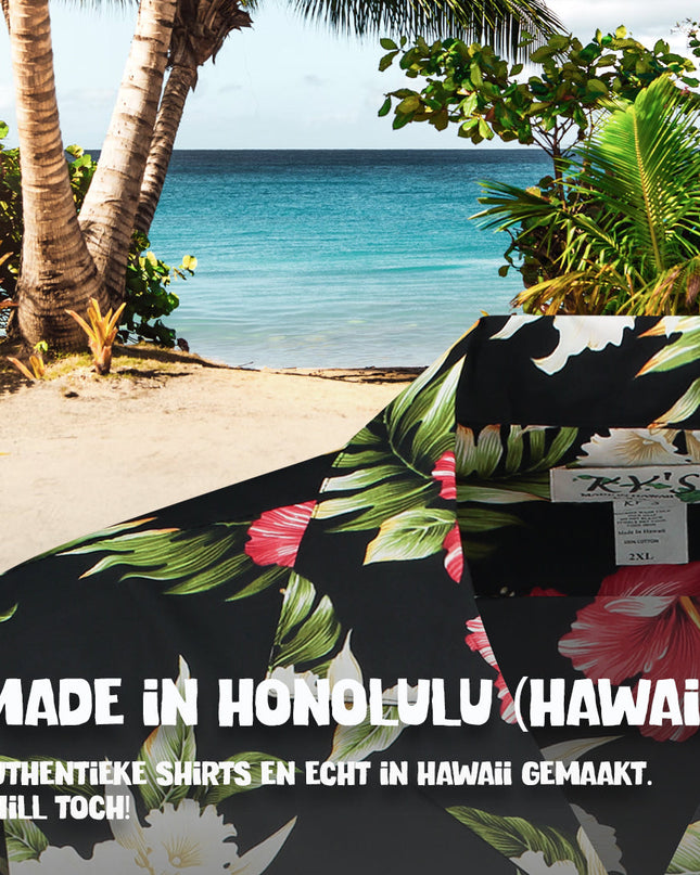 Hawaiihemd mit tropischen Blumen für Herren