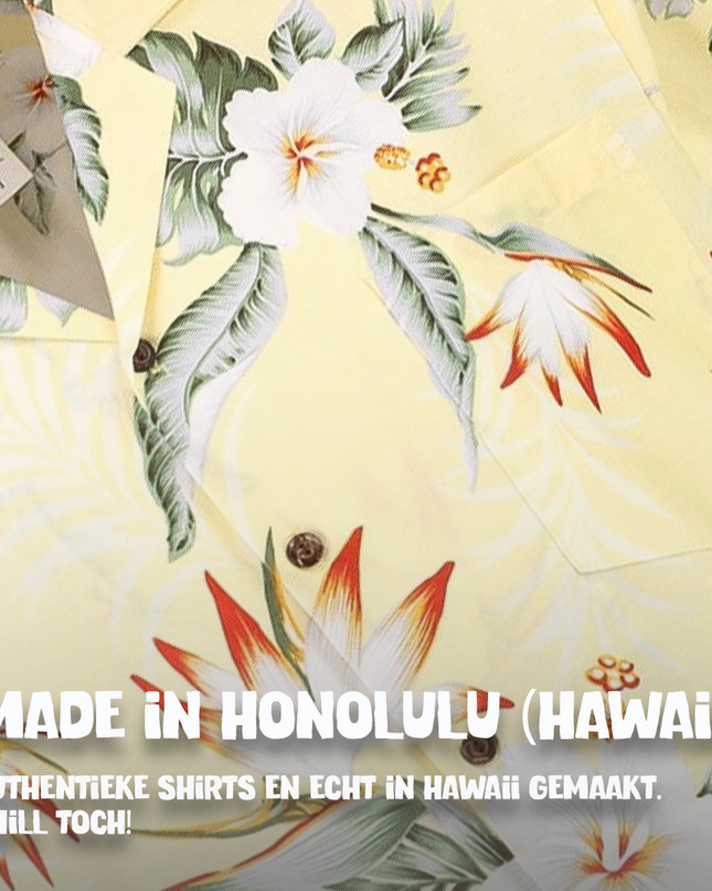 Hibiskusgelbes Hawaiihemd für Herren