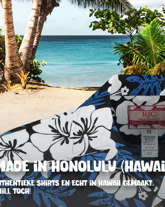 Hawaiihemd mit elegantem blauen Blumenmuster