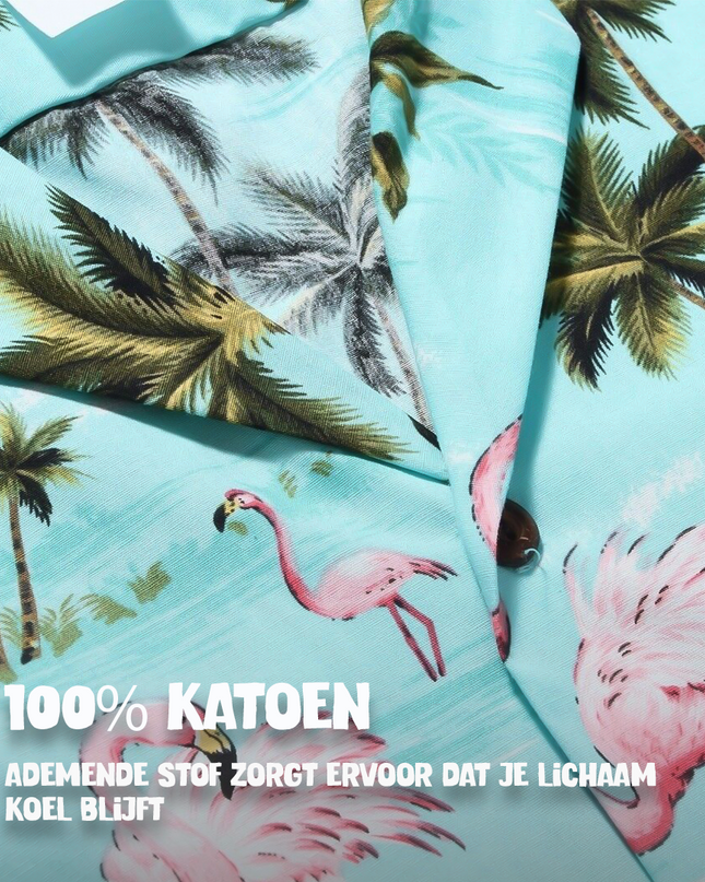 Hawaiihemd mit Flamingos-Design