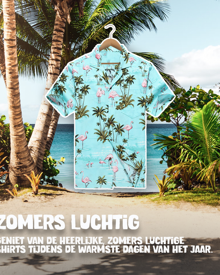 Hawaiian Shirt with Flamingos