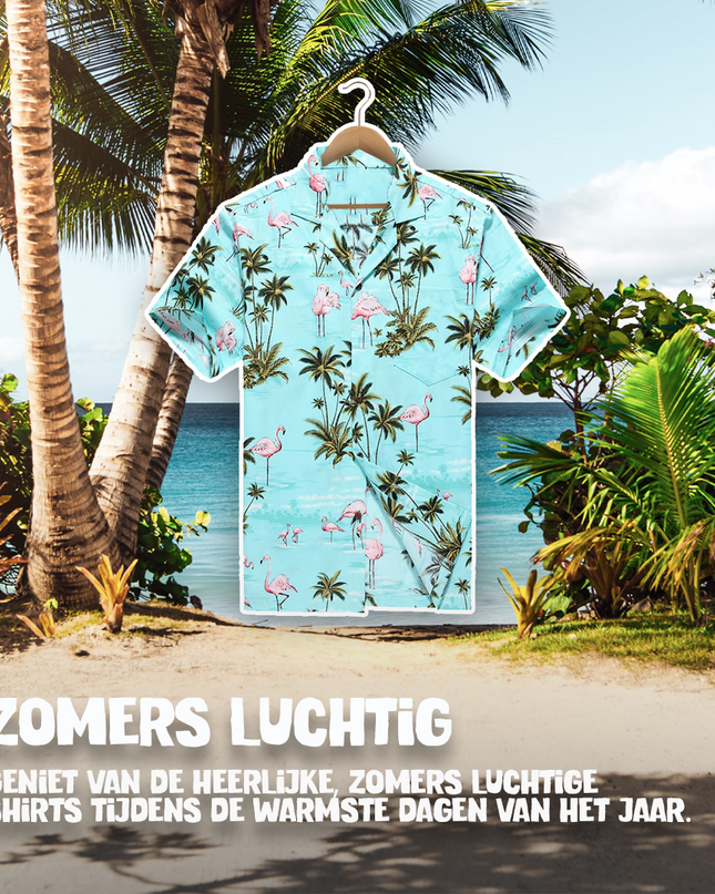 Hawaiihemd mit Flamingos-Design