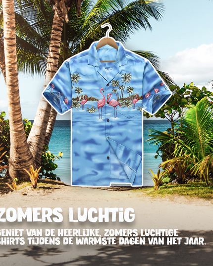 Hawaiihemd-Flamingo im Wasser-Design