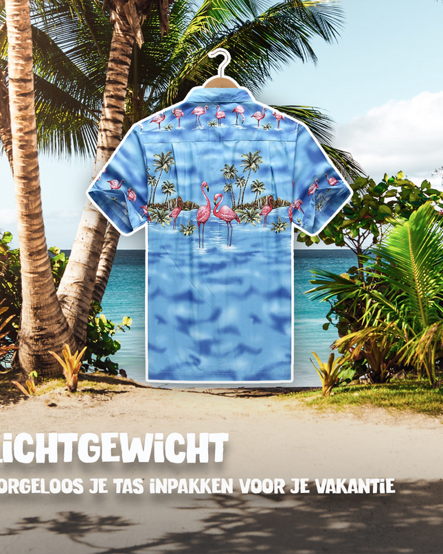 Hawaiihemd-Flamingo im Wasser-Design