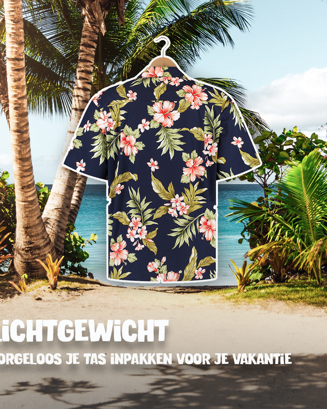 Hibiskusblaues Hawaiihemd für Herren