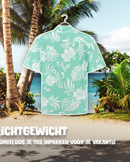 Hawaiihemd-Urlaubsflair in Türkis