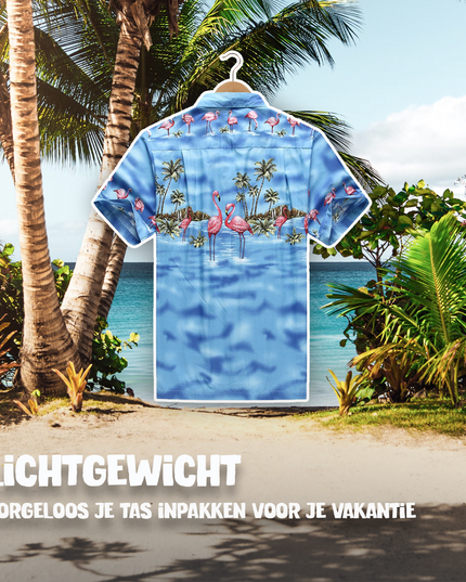 Hawaiihemd-Flamingo im Wasser-Design