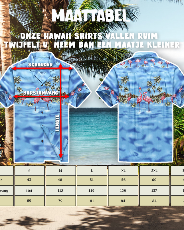 Hawaiihemd-Flamingo im Wasser-Design