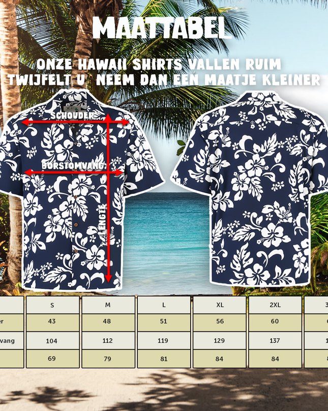 Hawaiihemd mit blauem Blumenmuster