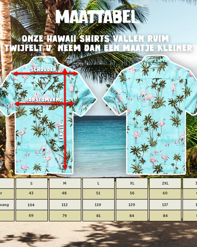 Hawaiihemd mit Flamingos-Design