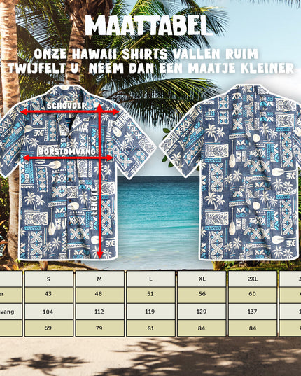 Tapa Blue Hawaiian Shirt for Men