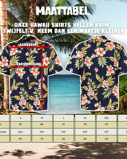 Hibiskusblaues Hawaiihemd für Herren