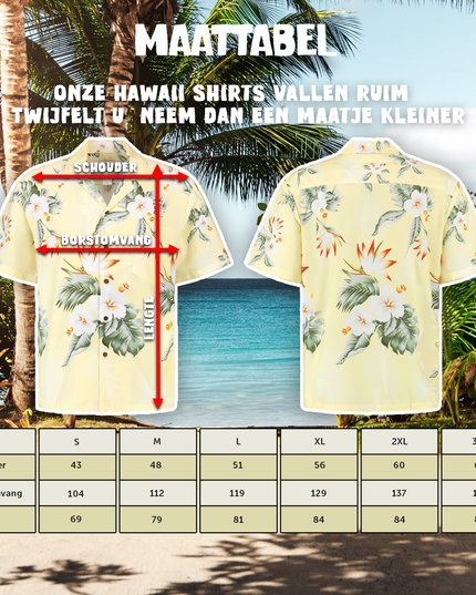 Hibiscus Yellow Hawaiian Shirt for Men