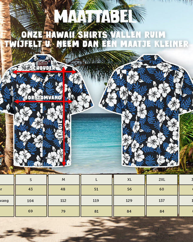 Hawaiihemd mit elegantem blauen Blumenmuster