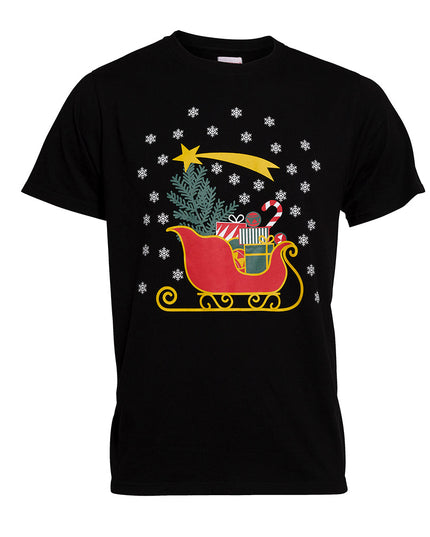 Weihnachtsschlitten-T-Shirt für Damen