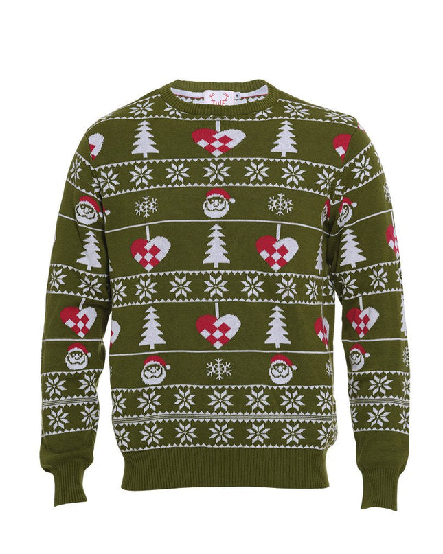 Stylish Olive Green Christmas Sweater for Kids - Outlet