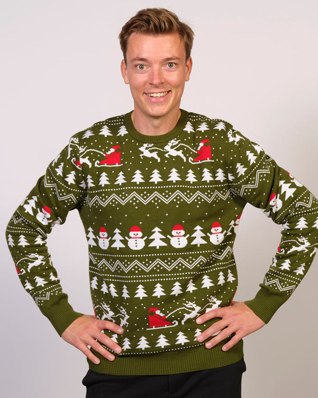 Stylish Green Christmas Sweater - Unisex Holiday Fashion