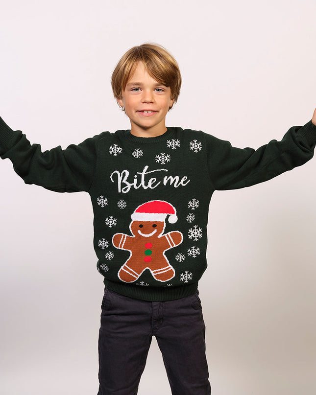 Bite Me Weihnachtspullover für Kinder – Børn