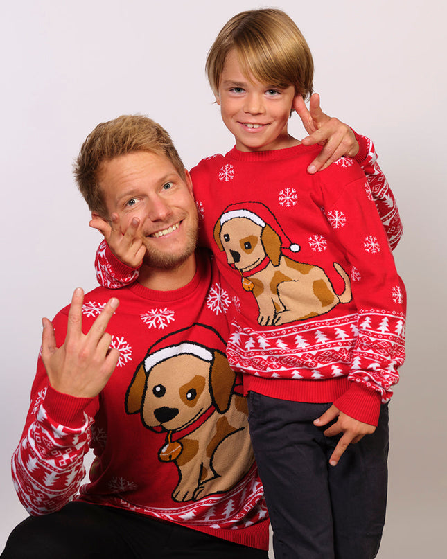 Weihnachtspullover mit dem Motiv „Santas kleiner Helfer“ für Herren