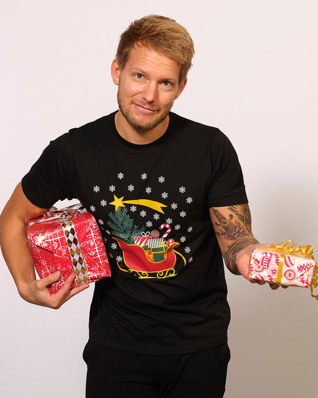 Weihnachtsschlitten-T-Shirt für Herren
