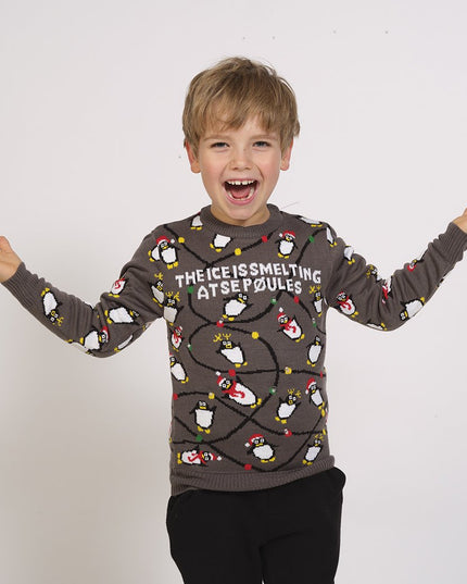 Penguin Christmas Sweater for Kids