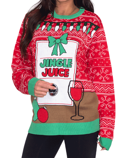 Weihnachtspullover mit Jingle Juice-Getränkemotiv