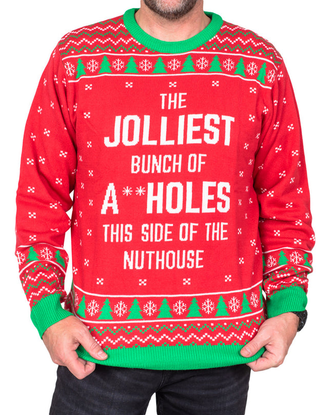 The Jolliest Bunch Red Ugly Christmas Sweater