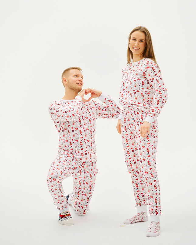 Valentine's Day Pajamas in White for Women