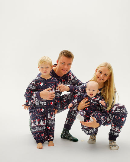 Weihnachtsherz-Jumpsuit, Marineblau - Baby