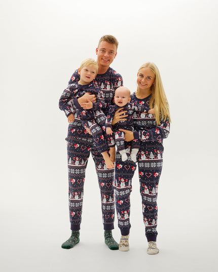 Weihnachtsherz-Jumpsuit, Marineblau - Baby