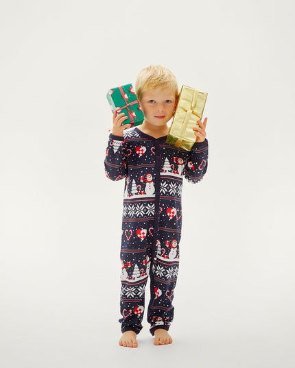 Weihnachtsherz-Jumpsuit, Marineblau - Baby