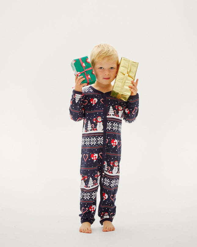 Weihnachtsherz-Jumpsuit, Marineblau - Baby