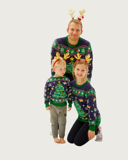 LED-Weihnachtsbaum-Pullover für Kinder