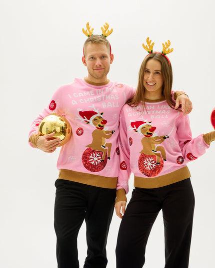 Pullover „Ich kam wie eine Weihnachtskugel“ für Herren – Trine Kollektion