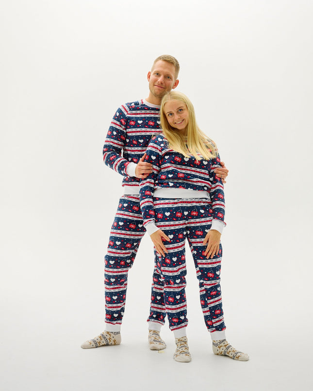 Navy Valentine's Set for Men's Christmas Pajamas