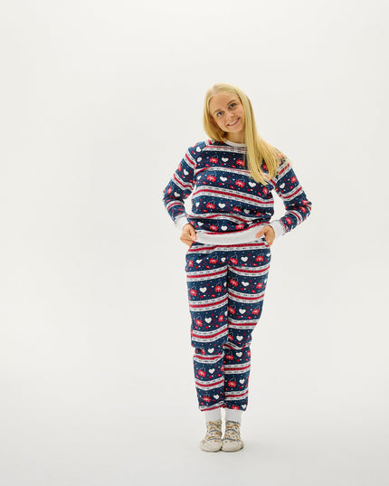 Navy Valentine's Set for Women's Christmas Pajamas