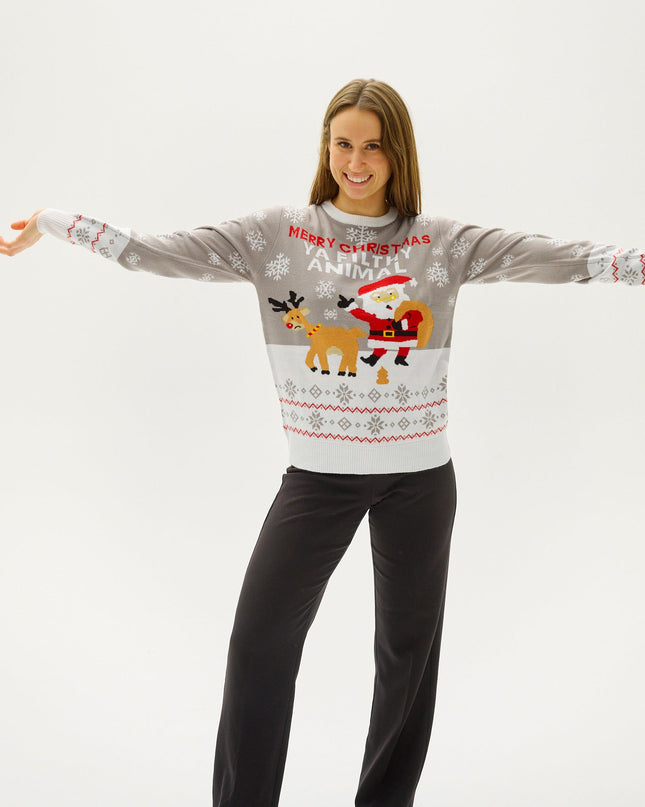 Ya Filthy Animal Weihnachtspullover – Damen