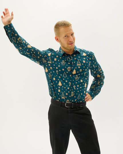 Das Schneemann-Weihnachtshemd – Herren