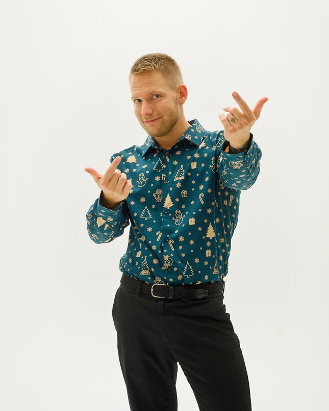 Das Schneemann-Weihnachtshemd – Herren