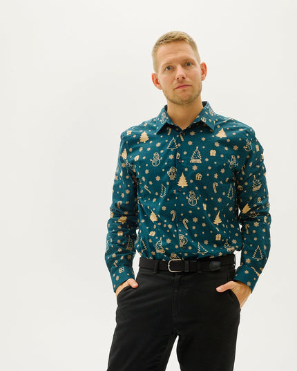 Das Schneemann-Weihnachtshemd – Herren