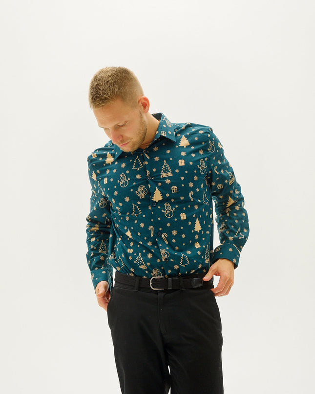 Das Schneemann-Weihnachtshemd – Herren