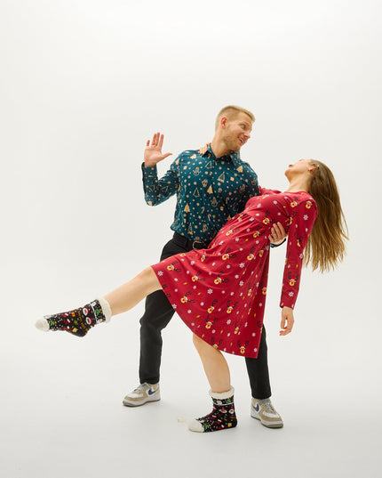 Das Schneemann-Weihnachtshemd – Herren