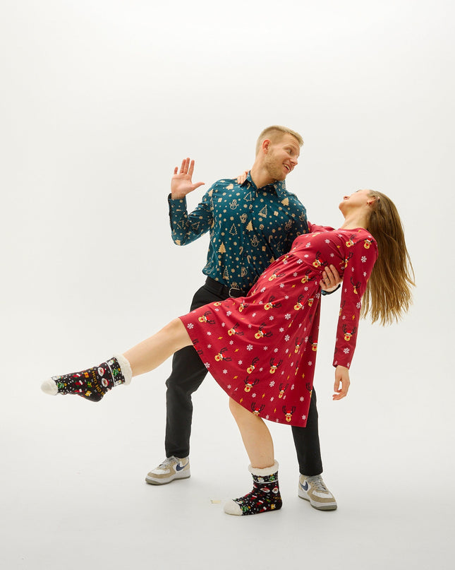 Das Schneemann-Weihnachtshemd – Herren